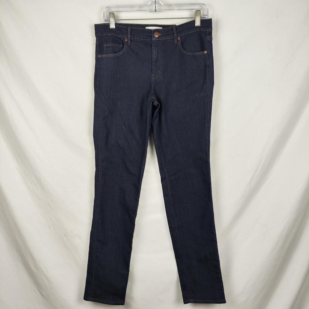 LOFT Modern Straight Jeans Womens 6 Dark Wash Blue Mid Rise Denim Stretch